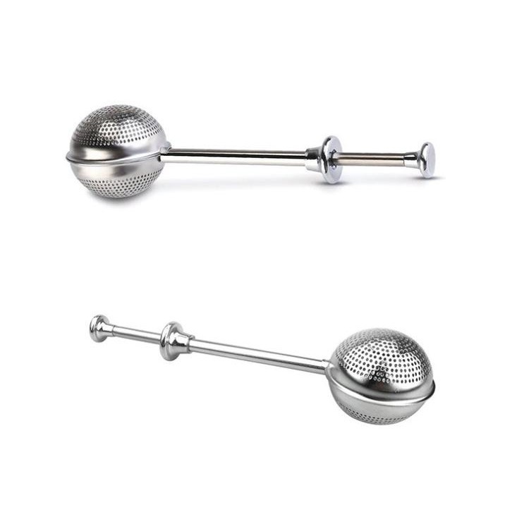 Tea Strainer Ball Push Tea-Infuser Loose Leaf Tool Herbal Teaspoon ...