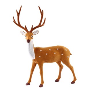 ☪xmas Elk Dolls Holiday Standing Christmas Sika Deer Simulation Plush 