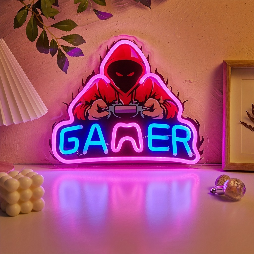 GAMER LED Neon Sign For Wall Table Decor Night Light Gaming Room ...