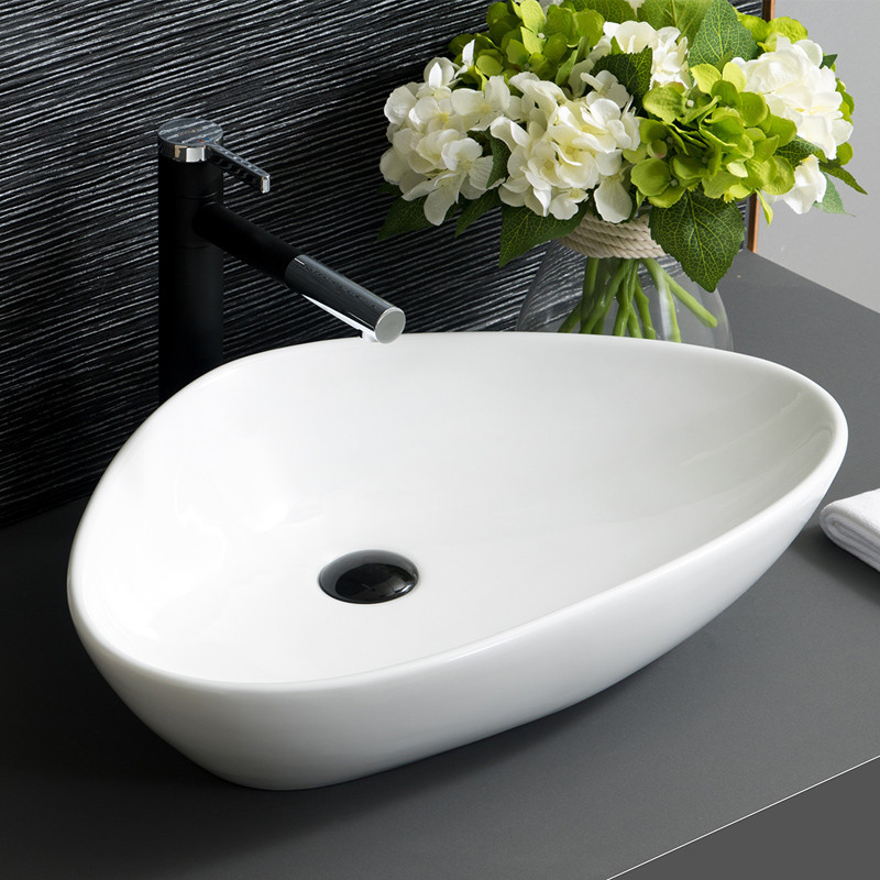 Triangle White Jingdezhen ceramic art counter basin wash basin basin ...