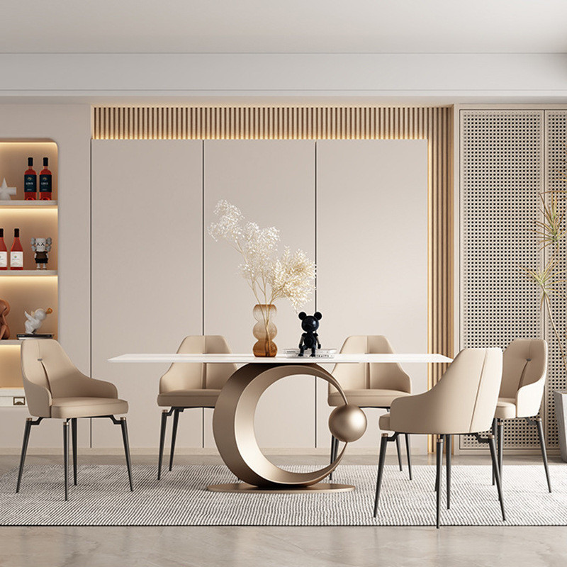 Modern Luxury Rectangular Dining Table Set Extendable Dining Room ...