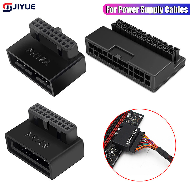 ♥ATX 24 Pin To 90 Degree Power Plug Adapter Mainboard Motherboard Power ...