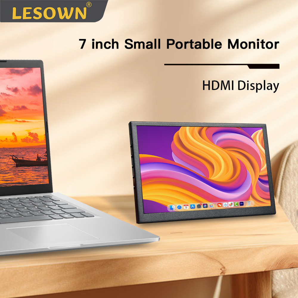 LESOWN 7 inch Small LCD Display HDMI 1024x600 IPS Touchscreen Portable ...