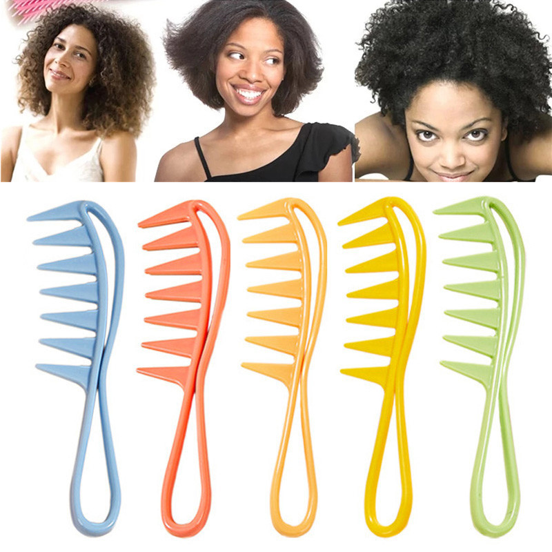 ABS Wide Tooth Shark Plastic Comb Detangler Curly Hair Salon ...