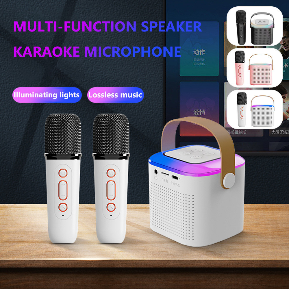 【Wireless Bluetooth-Compatible 5.3 Speakers Mini Family Karaoke Machine ...