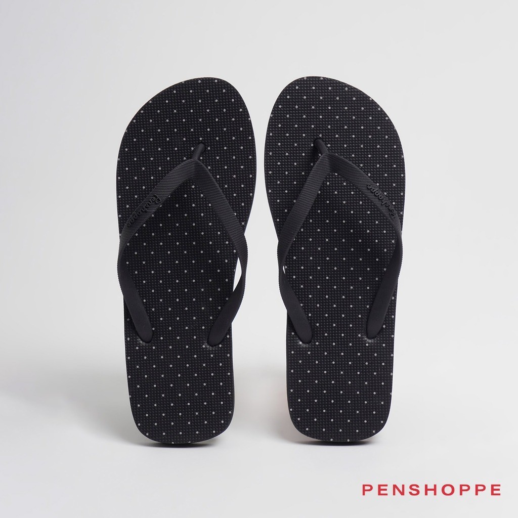 Penshoppe All Over Print Flip Flops Slippers For Women Black Shopee Philippines