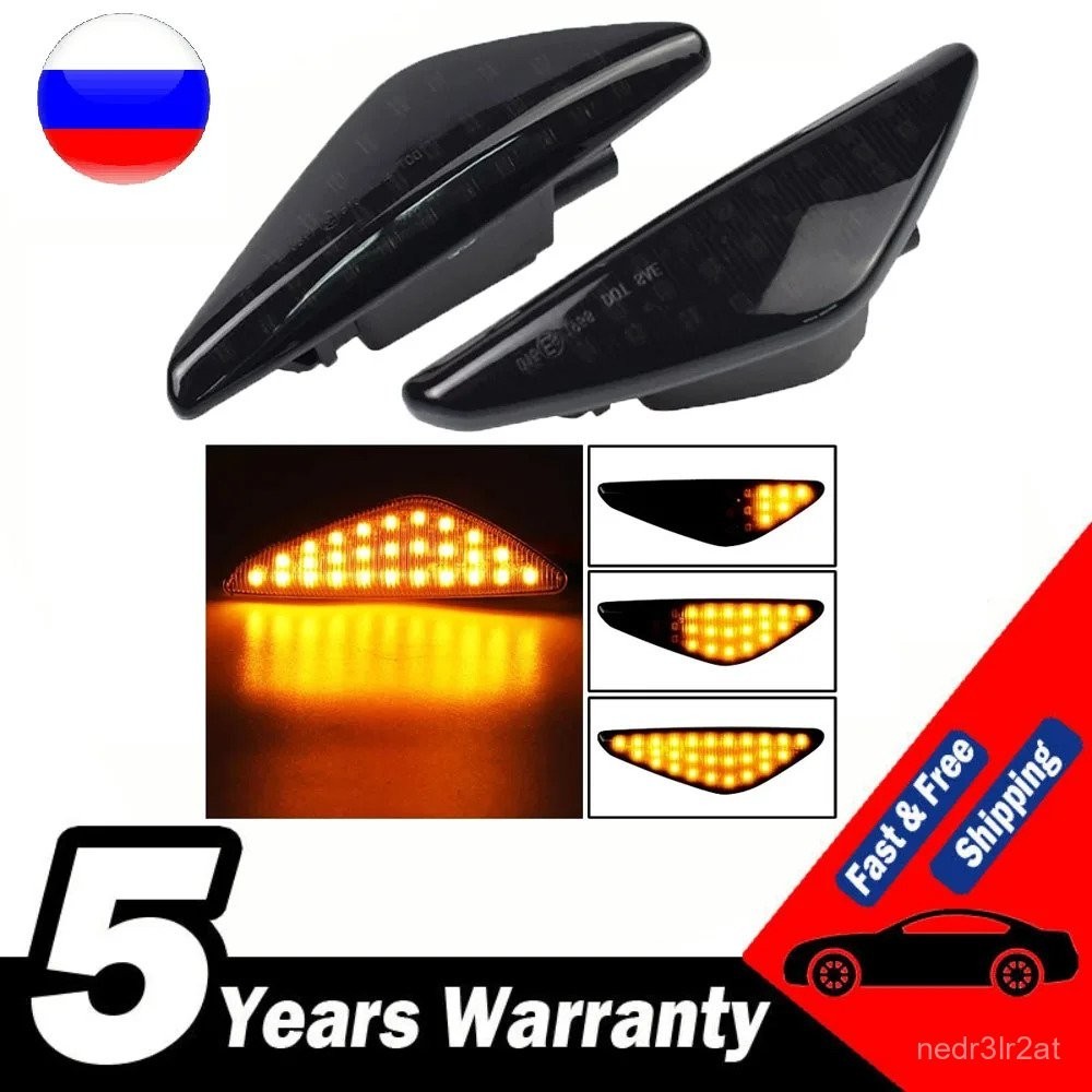 4x White LED Dynamic Side Marker Light Turn Signal For 2011-2015