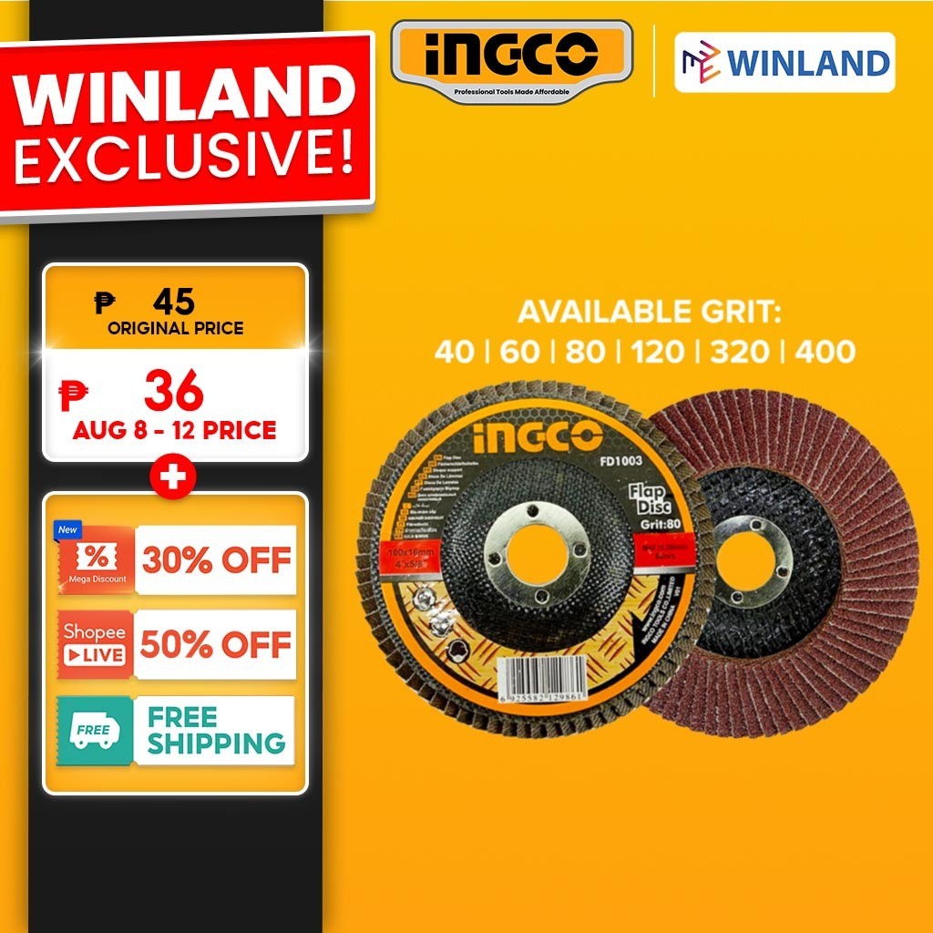 Ingco by Winland Flap Sanding Disc Sand Disc for Angle Grinder Paint