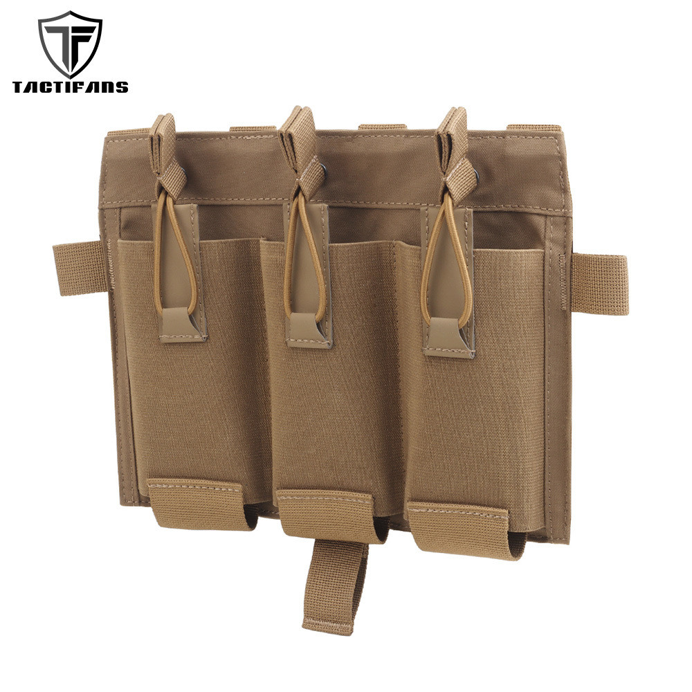 ♚Elastic Triple Mag Pouch M4 AR15 Magazine Front Panel Tactical Placard ...