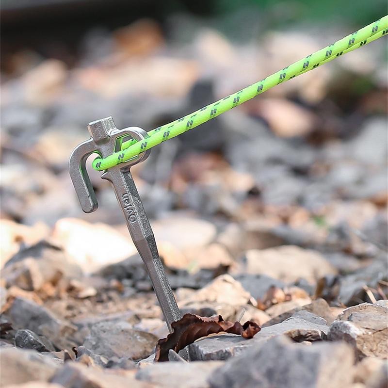 】Camping Stakes Strong Grip Metal Yard Stakes Anti-Seismic Anchor ...