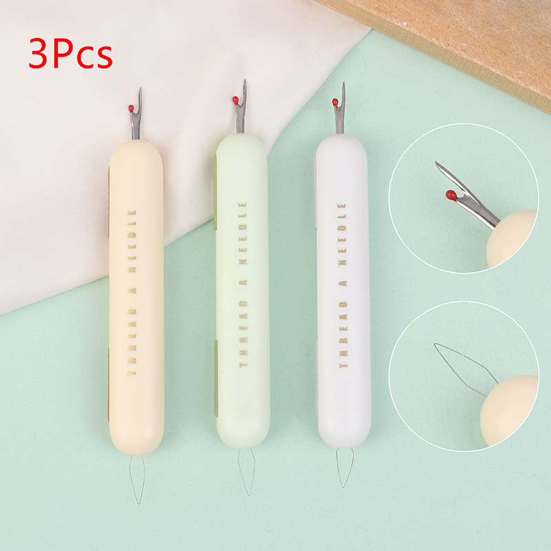 ☈3Pcs 2 In 1 Needle Threader Seam Ripper For Sewing Upgraded Needle ...