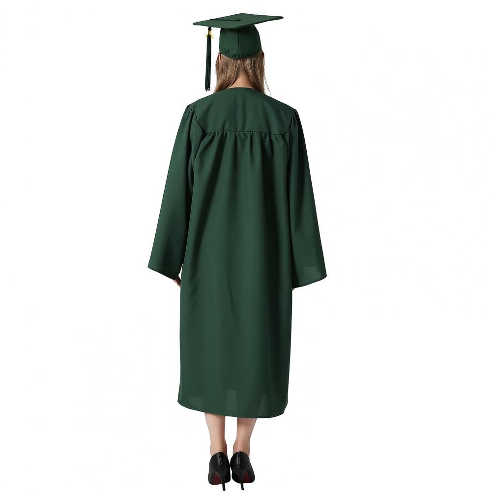 ☢Academic Uniform 2024 Graduation Robe Cap Set with Front Zipper Tassel ...