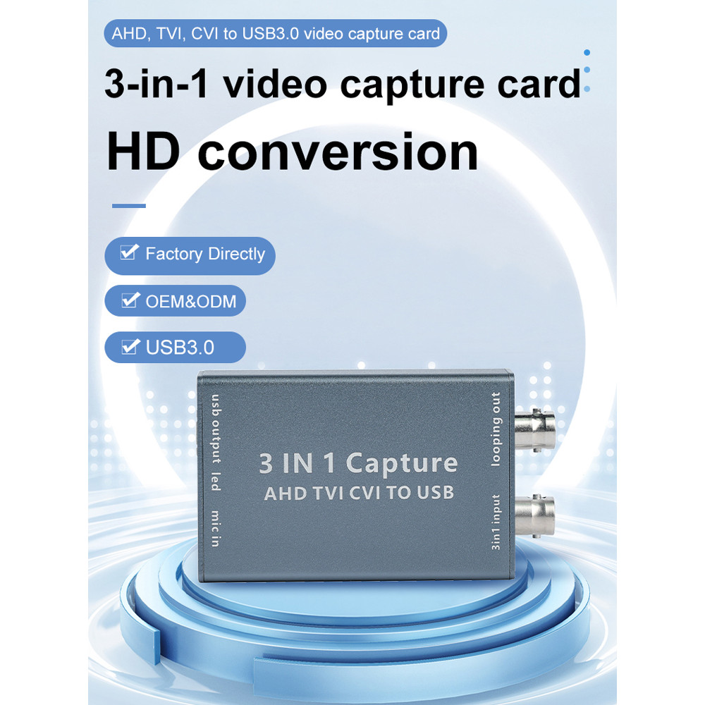 3-in-1 Video Capture Card AHD to USB Video Capture Card AHD TVI CVI ...