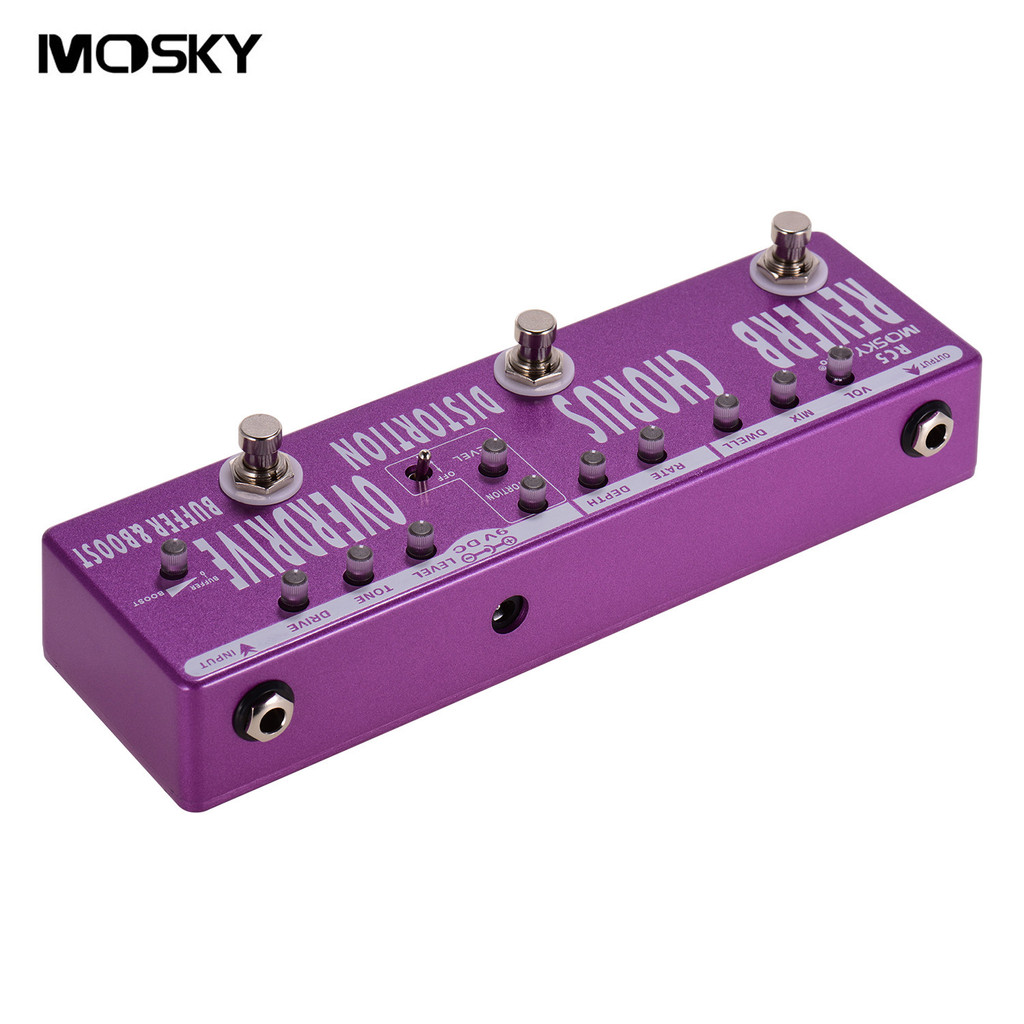 ⊹MOSKY RC5 6in1 Guitar MultiEffects Pedal Reverb + Chorus