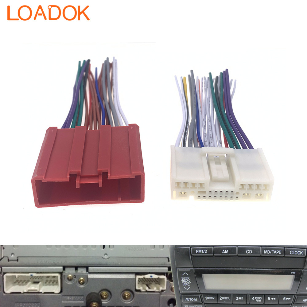 24Pin Car Radio Audio Stereo ISO Power Speak Standard Wiring Harness