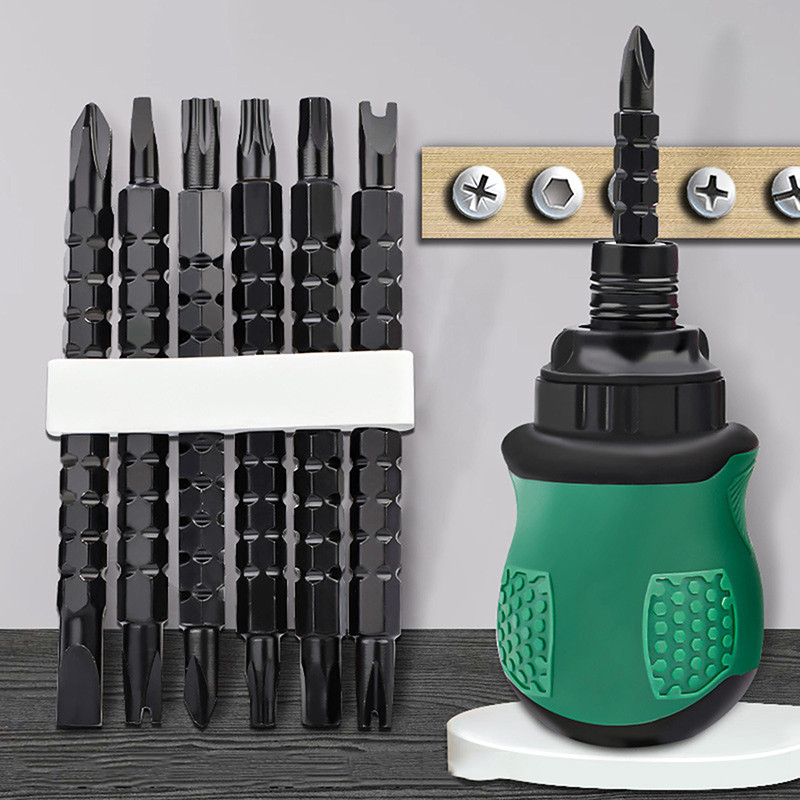 유13 In 1 Ratchet Screwdriver Set Short Handle Cross Groove Drill ...
