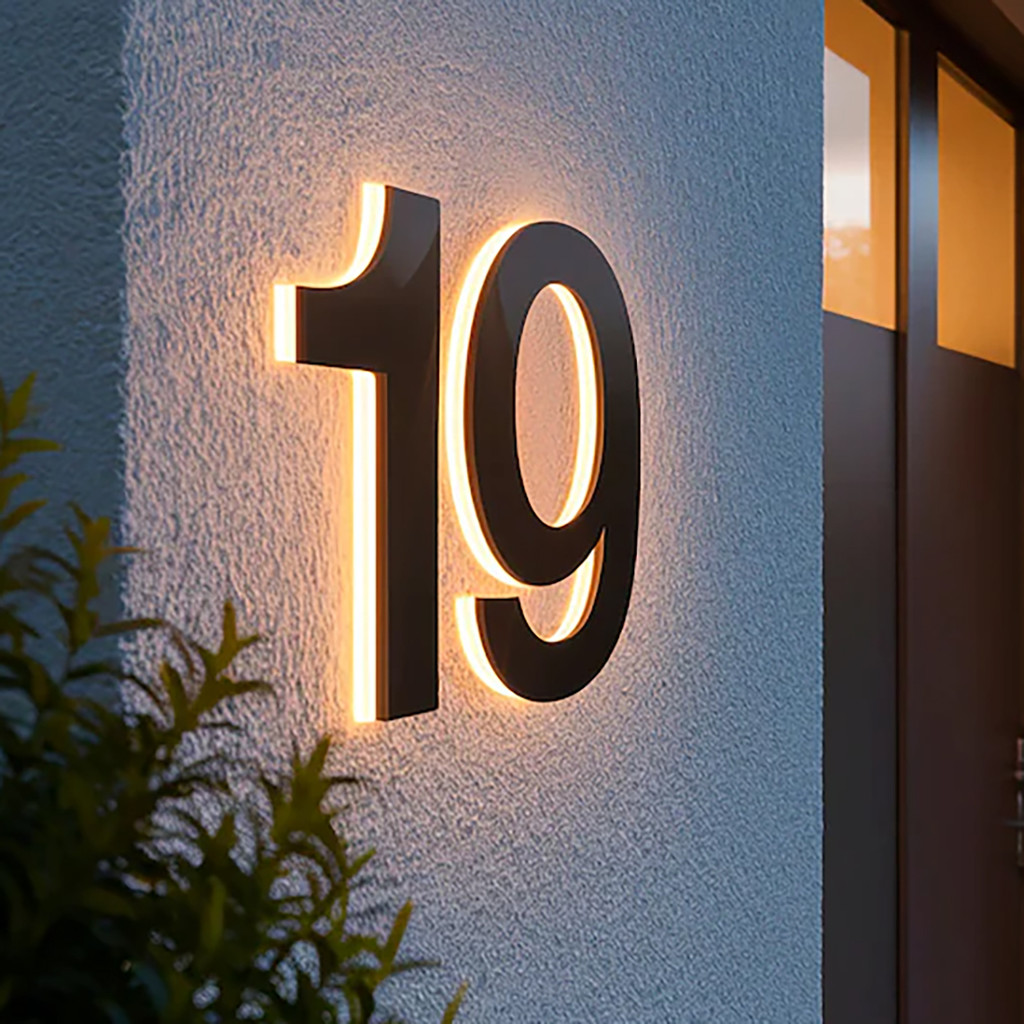 5 Inch Modern House Numbers,Backlit LED Home Address Number, Lighted ...