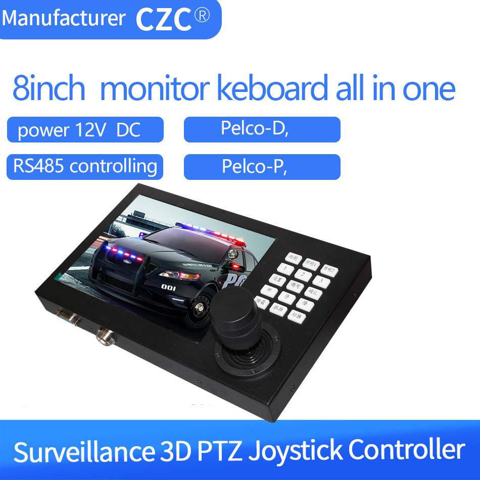 8in monitor 3D Axis Joystick CCTV Keyboard Controller Keypad for ...