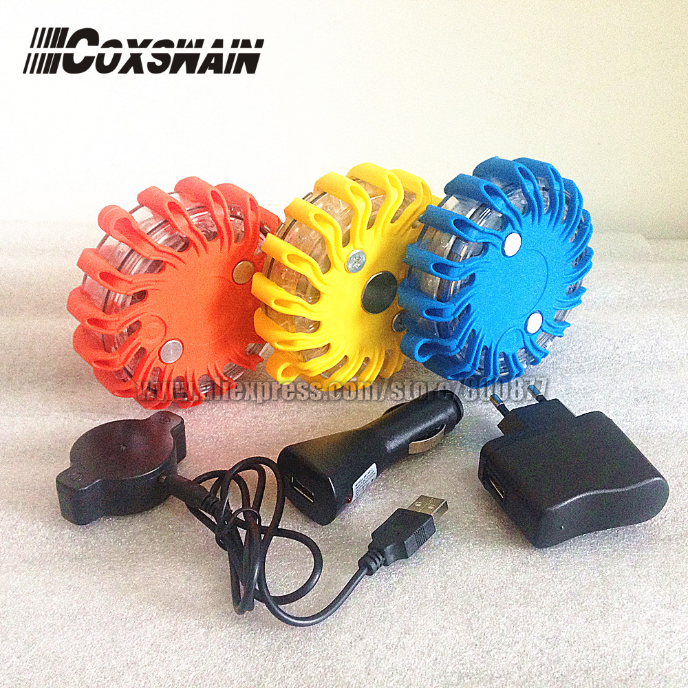 ⚕Rechargeable LED roadway safety warning traffic lights, 9 Flash