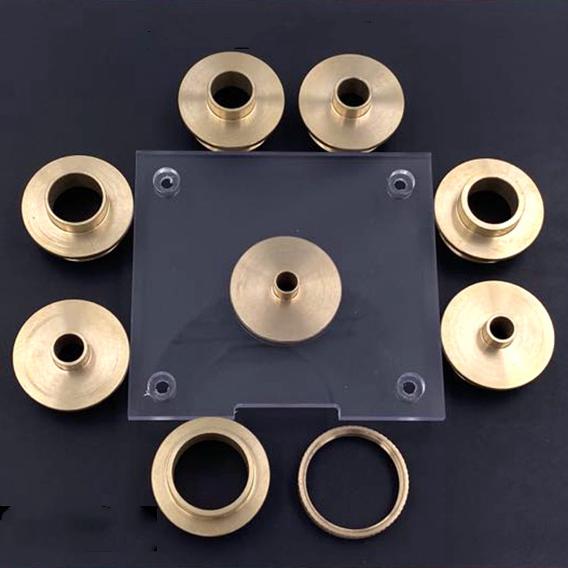 Set of Round Base Plate + 10PCS Brass Router Template Guide Bushings ...