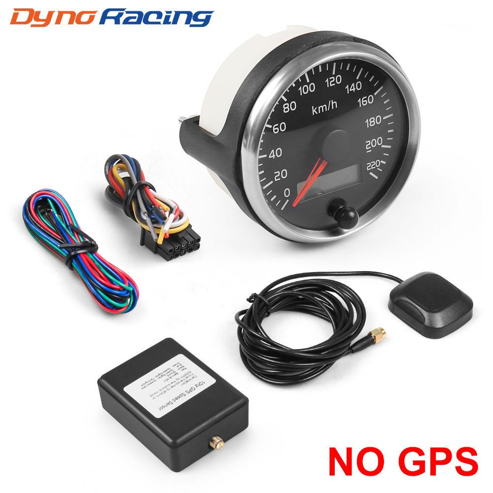 ♚Universal NO GPS 85mm Speedometer With Sensor Kit 220km/h Speed Gauge ...