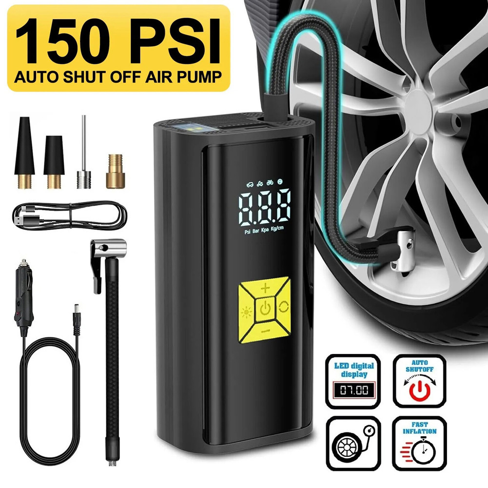 웃Electric Tire Inflator 150 PSI Smart Digital Inflatable Pump with LED ...