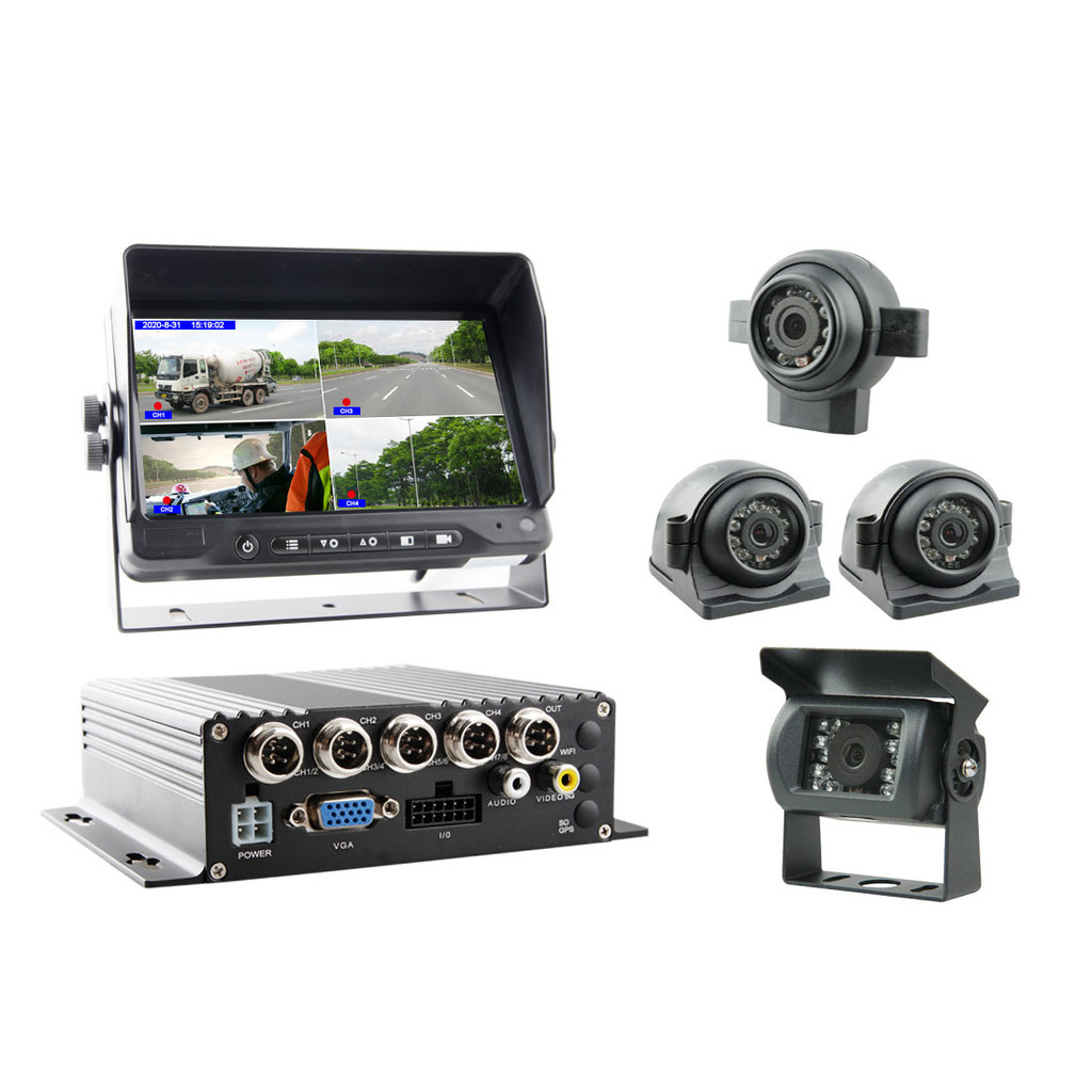 ♨Car DVR 24V 4CH Camera Kit Detector Car Camera Vehicle Mobile DVR