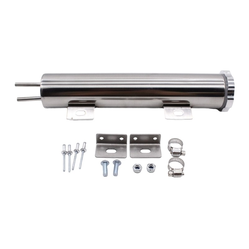 2\"x10\" 14Oz Radiator Coolant Over Pukes Catch Can Stainless Steel ☝♣