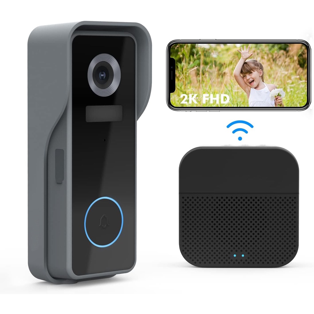 2K FHD Wireless Doorbell Camera by ZUMIMALL Smart Video Doorbell with ...