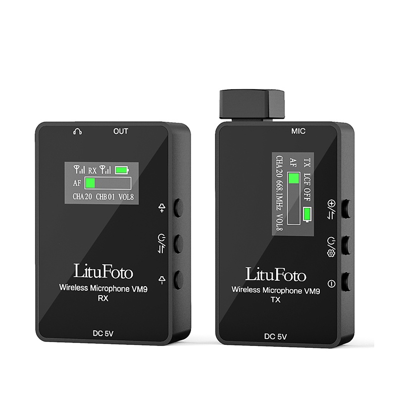 Wireless Lavalier Monitor Microphone VM9 with Transmitter and Receiver ...