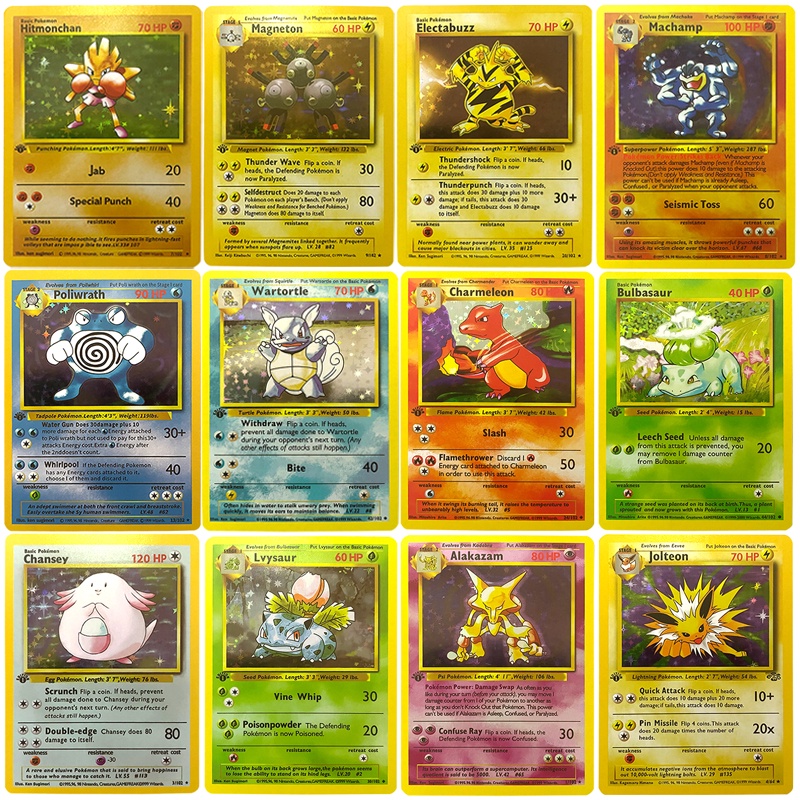 New Pokemon 1996 First Edition Flash Cards Charizard Blastoise Venusaur