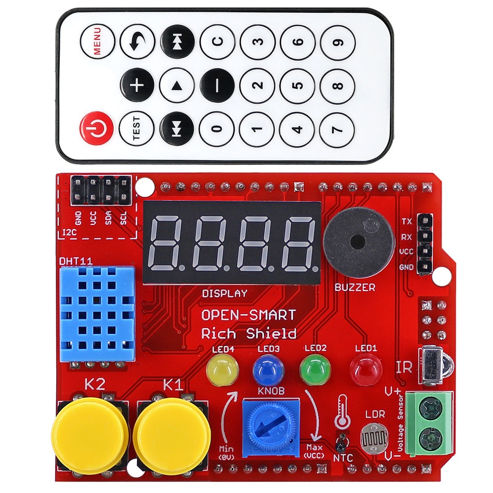 Rich Shield +IR Remote with Infrared Receiver 4-Digit LED Buzzer Button ...