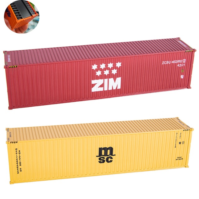 2pcs Ho Scale 40ft Railway Train Container Model 1:87 Hobby ABS Plastic ...