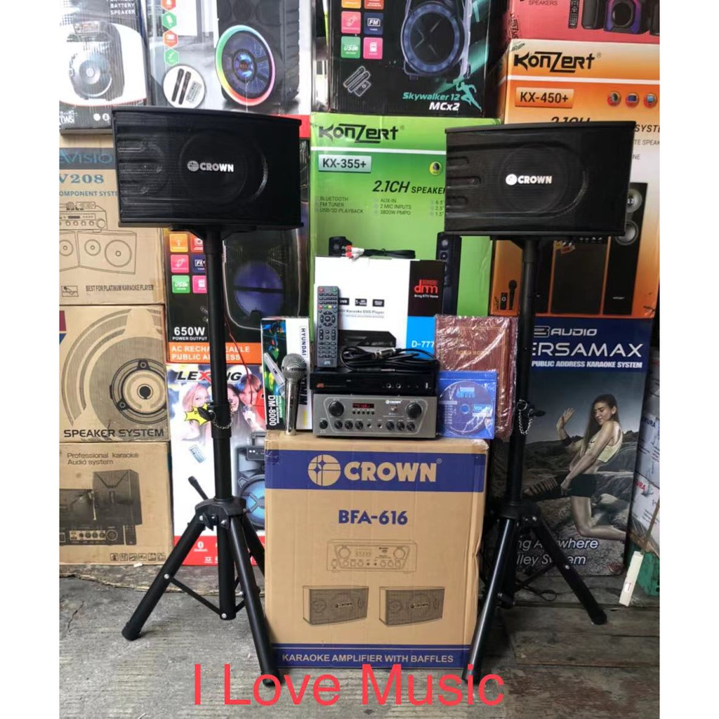 Videoke set Megapro D777 MIDI player w/ Crown BFA616 karaoke amplifier