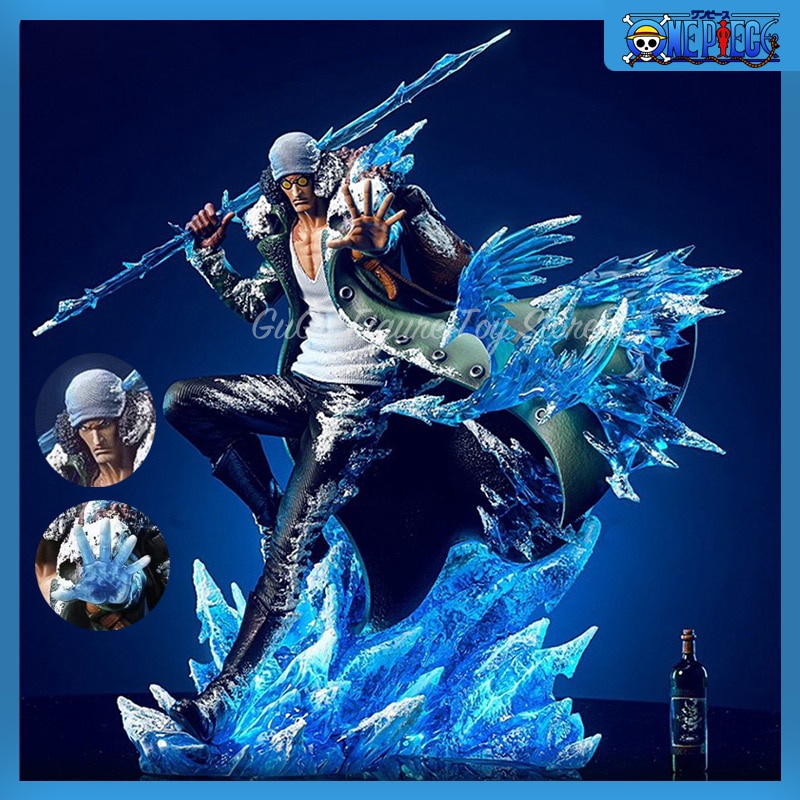 One Piece Anime Figure 30cm Aokiji Kuzan Action Figurine Gk Pvc 2 Heads