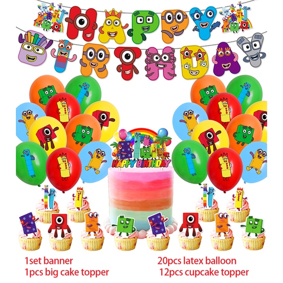 The Numberblocks Birthday Party Decoration Numberblocks Balloon Banner ...