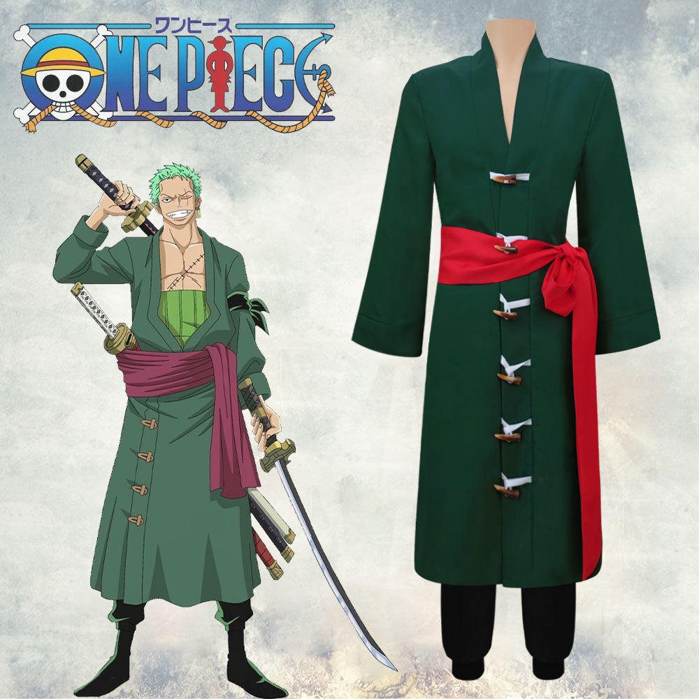 Anime One Piece Cosplay Roronoa Zoro Costume Kimono Cos Uniforms Fancy ...