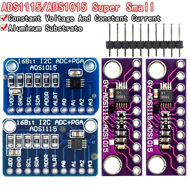 16 Bit I2C ADS1115 ADS1015 Module ADC 4 Channel With Pro Gain Amplifier ...