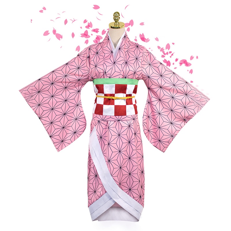 ♈Anime Demon Slayer Nezuko Cosplay Kimono Kimetsu No Yaiba Kamado ...