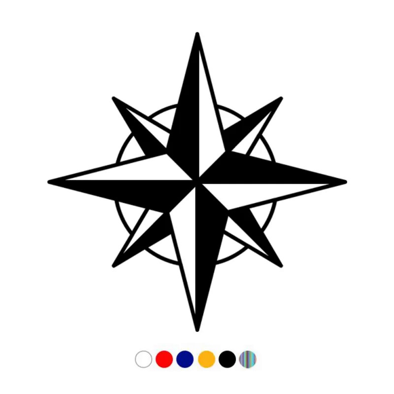 CS-564# Various Colors/Sizes Eight-pointed star car sticker and vinyl ...