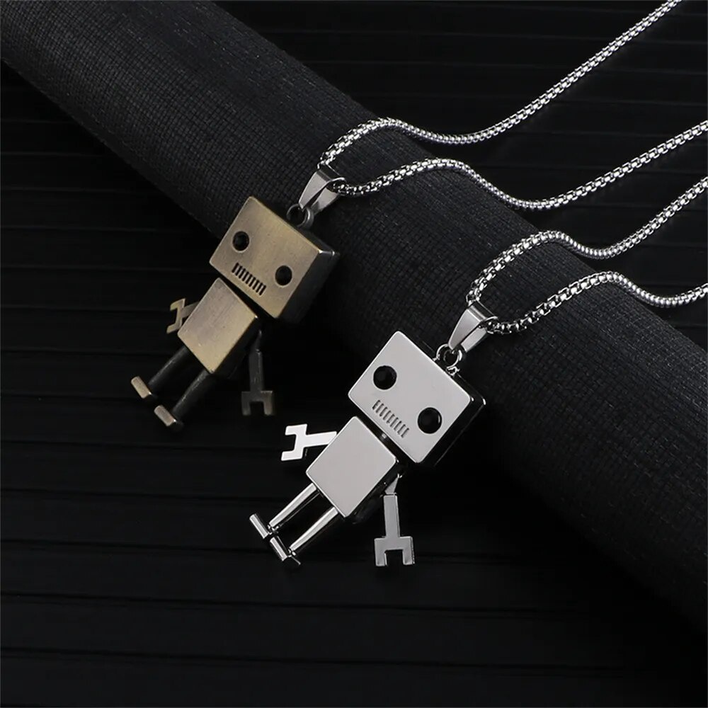 Stainless Steel Sweater Necklace For Men Hip-hop Limb Movable Cube ...