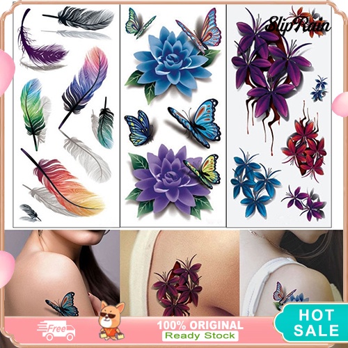 Roses with butterfly and feahters tattoo tattoo design – TattooDesignStock