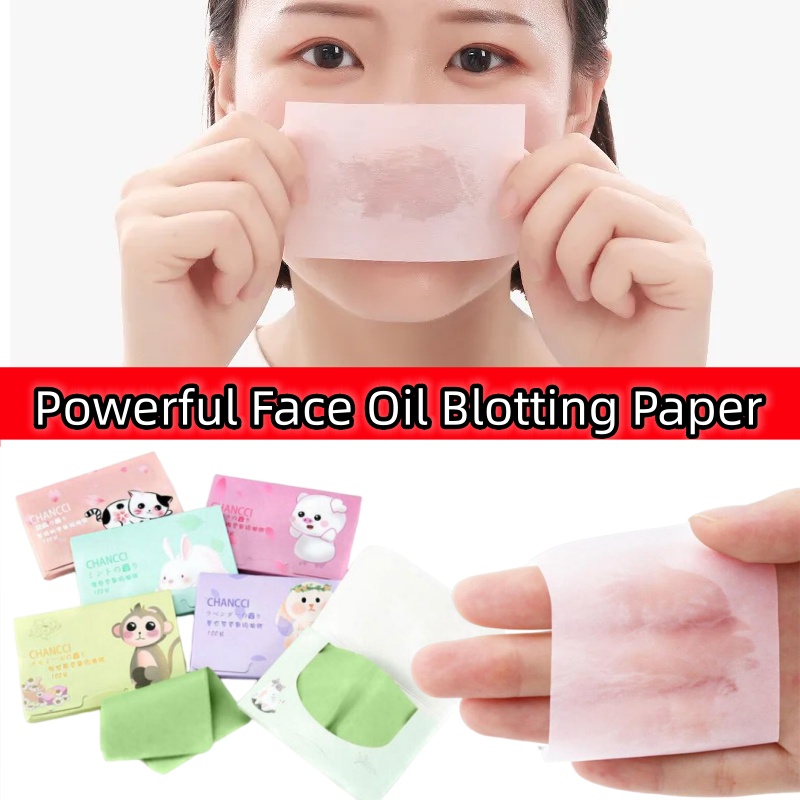 100pcs Face Oil Blotting Paper AntiGrease Portable Extractor Facial
