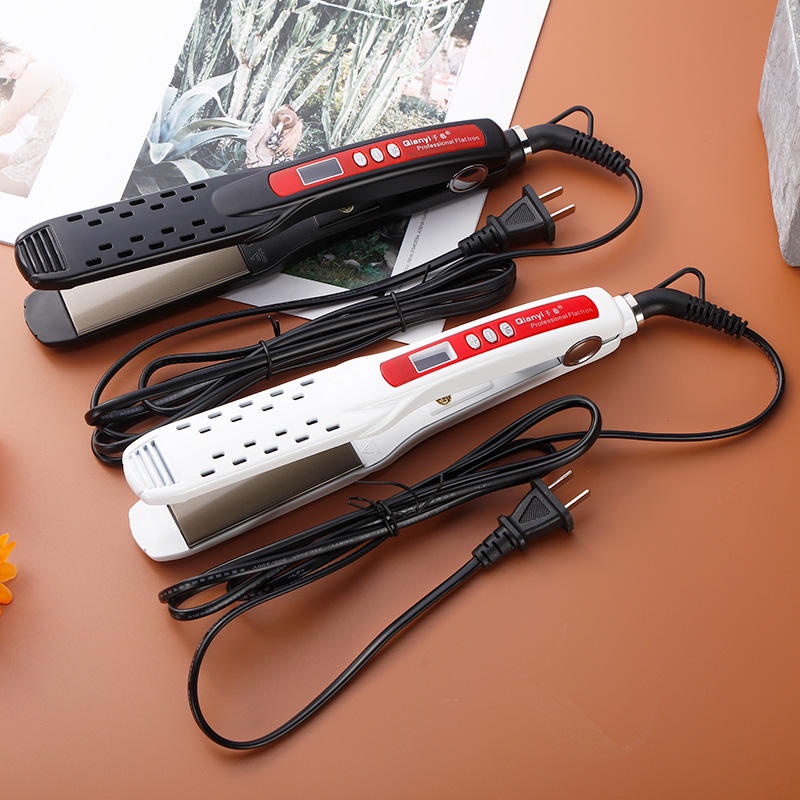 Pin curl hair straightener, straight and curl dualpurpose straightening plate, electric splint