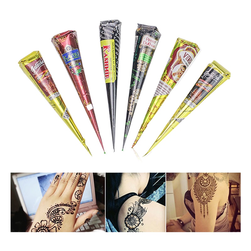 COD Natural professional Indian Henna Tattoo Paste Cone Body Paint