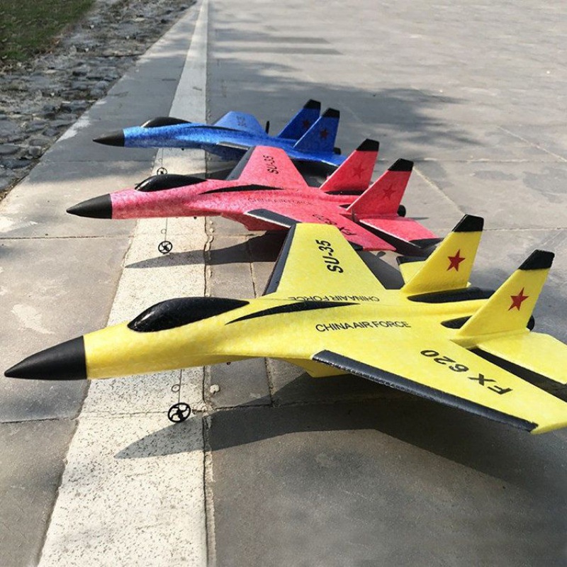 ☾fx620 Rc Plane Drone Su35 2.4g Fixed Wing Fighter Electric Toys 