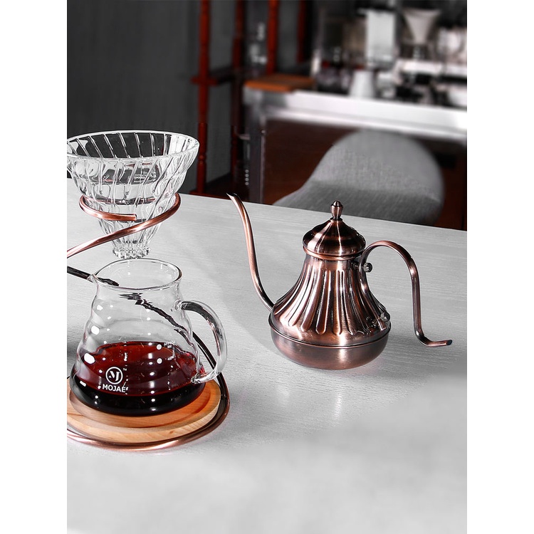 304 stainless steel palace kettle bronze drip coffee slender mouth hand brewing kettle long