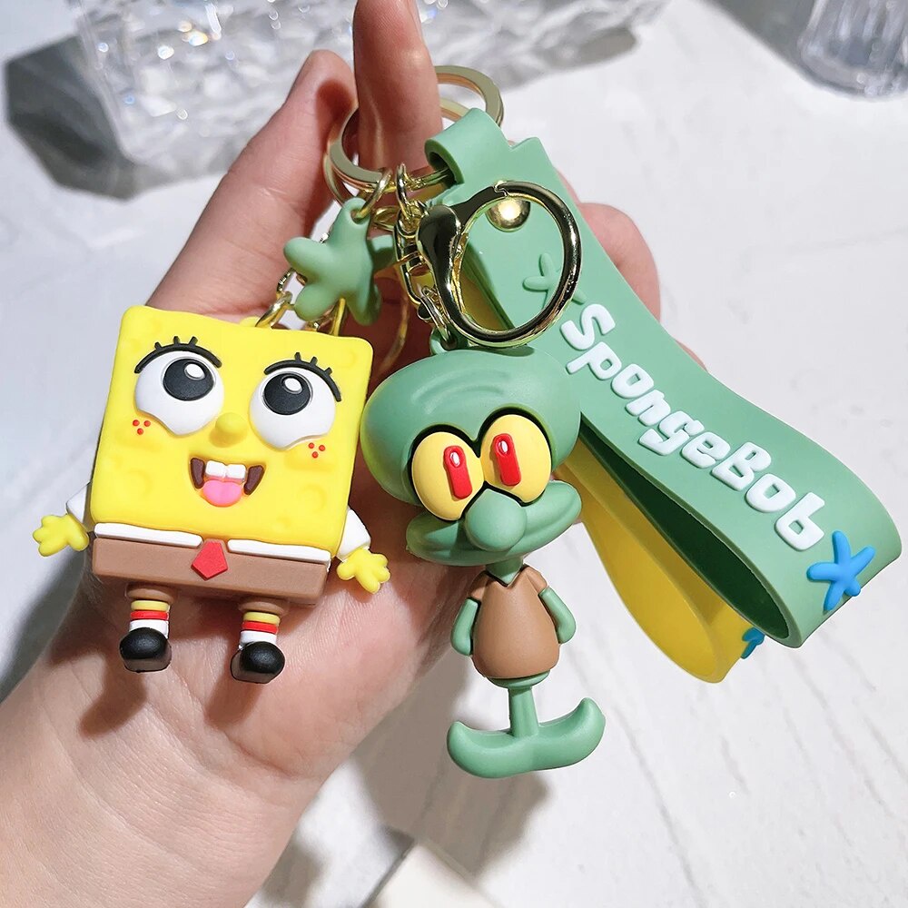 ♡SpongeBob SquarePants Anime Figures Keychain Patrick Star Squidward ...