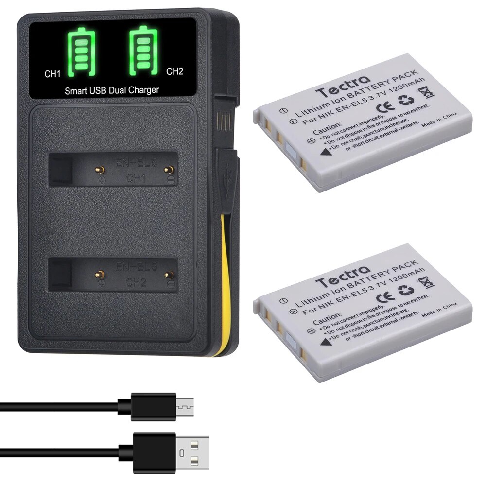 유ENEL5 ENEL5 Camera Battery& LED USB Charger for Nikon Coolpix P530