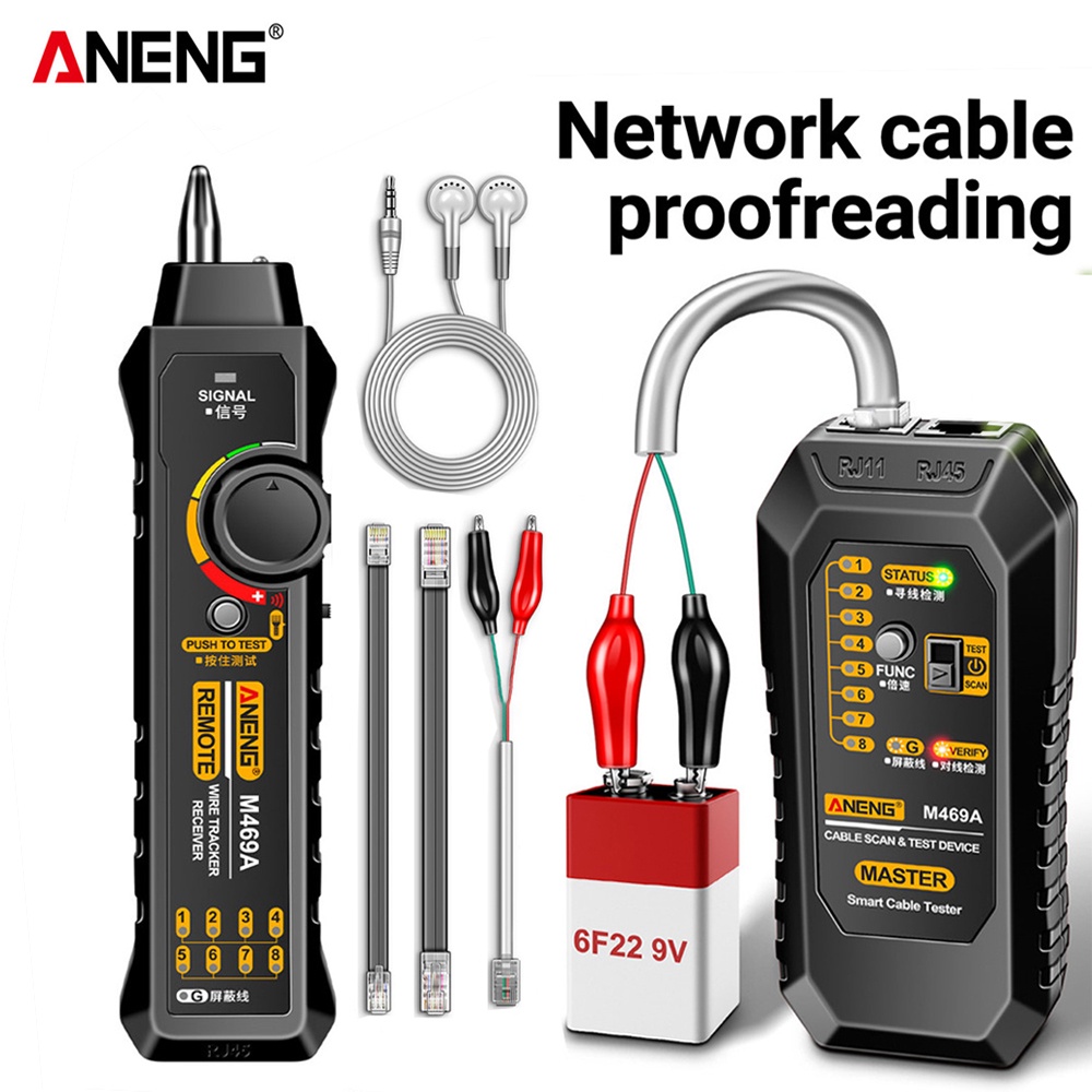 ♀ANENG M469A Smart Network Cable Tester RJ45 RJ11 LAN Cable Tester ...